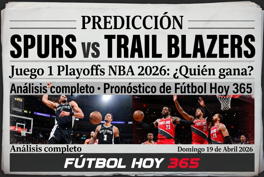Predicción Spurs vs Trail Blazers Juego 1 Playoffs NBA 2026 ¿Quién gana