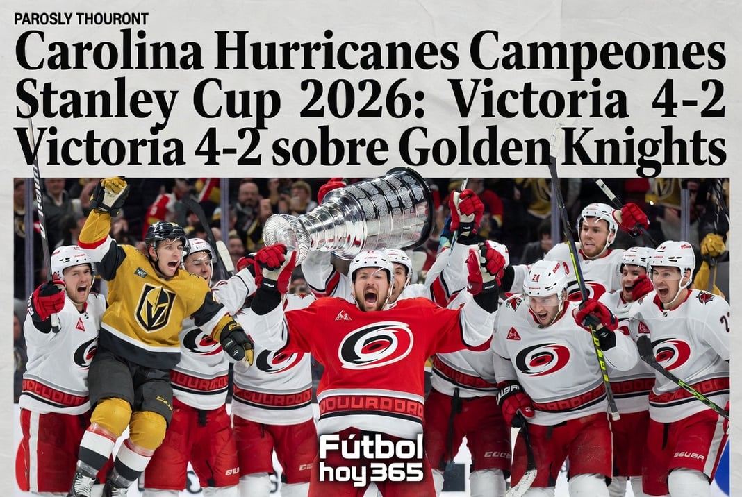 Carolina Hurricanes Campeones Stanley Cup 2026 Victoria 4-2 sobre Golden Knights