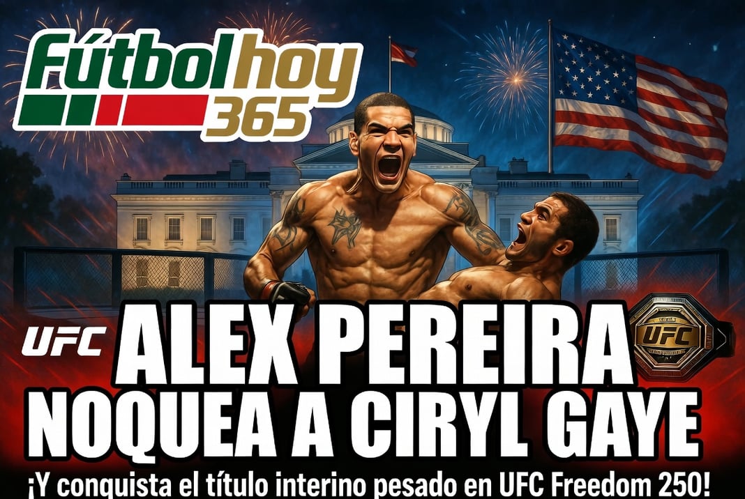 Alex Pereira noquea a Ciryl Gane y conquista el título interino pesado en UFC Freedom 250