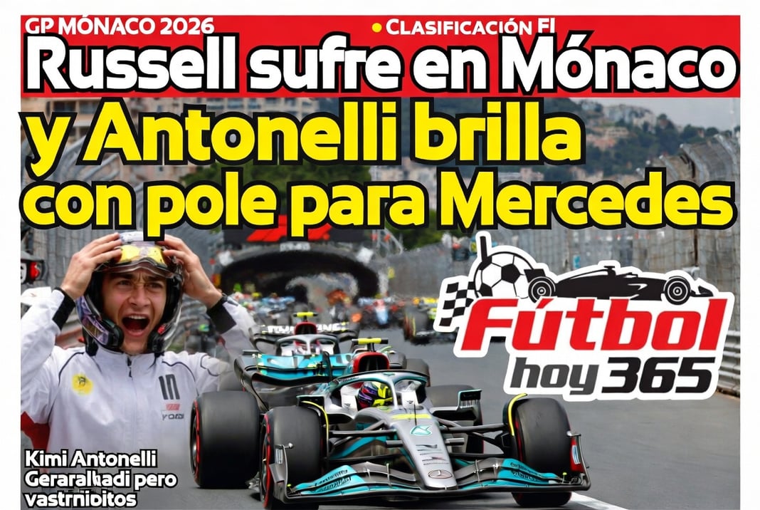 Russell sufre en Mónaco y Antonelli brilla con pole para Mercedes