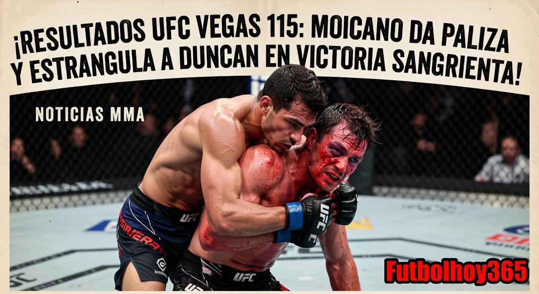 Resultados UFC Vegas 115: Renato Moicano da paliza y estrangula a Chris Duncan en victoria sangrienta