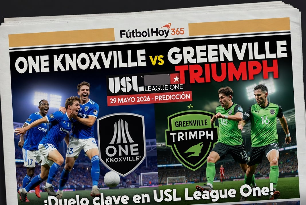 One Knoxville vs Greenville Triumph USL League One 29 Mayo 2026 Prediccion