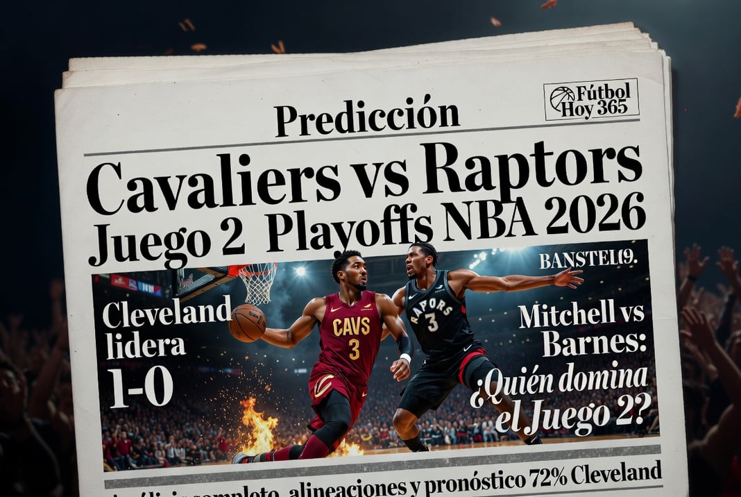 Predicción Cavaliers vs Raptors Juego 2 Playoffs NBA 2026