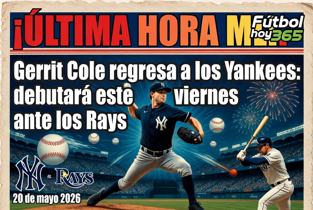 Gerrit Cole regresa a los Yankees debutará este viernes ante los Rays