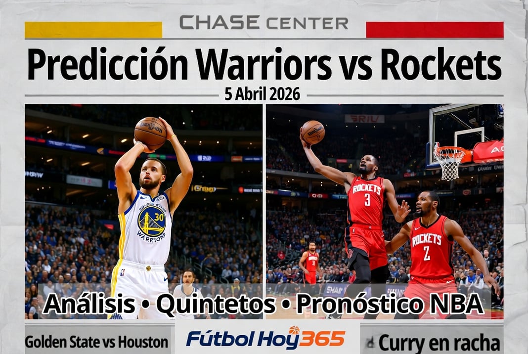 Predicción Warriors vs Rockets 5 Abril 2026 Análisis, Quintetos y Pronóstico NBA