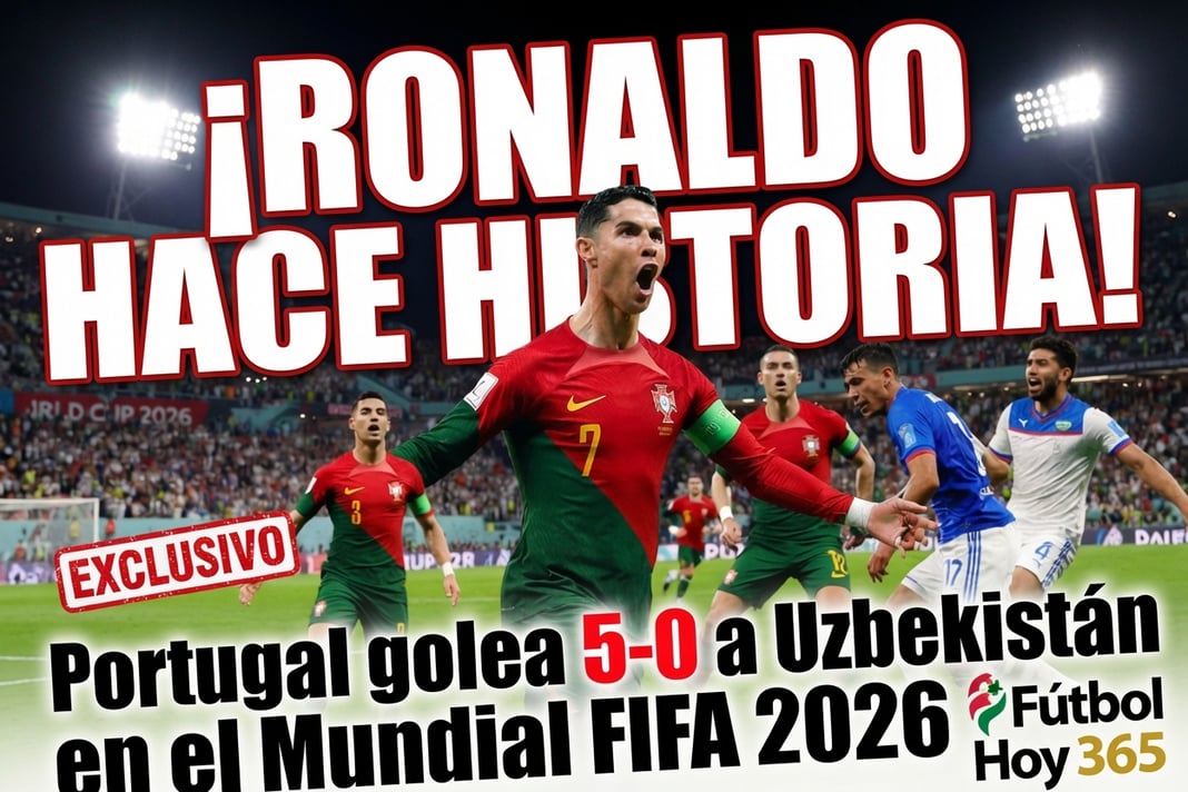¡Ronaldo hace historia! Portugal golea 5-0 a Uzbekistán en el Mundial FIFA 2026
