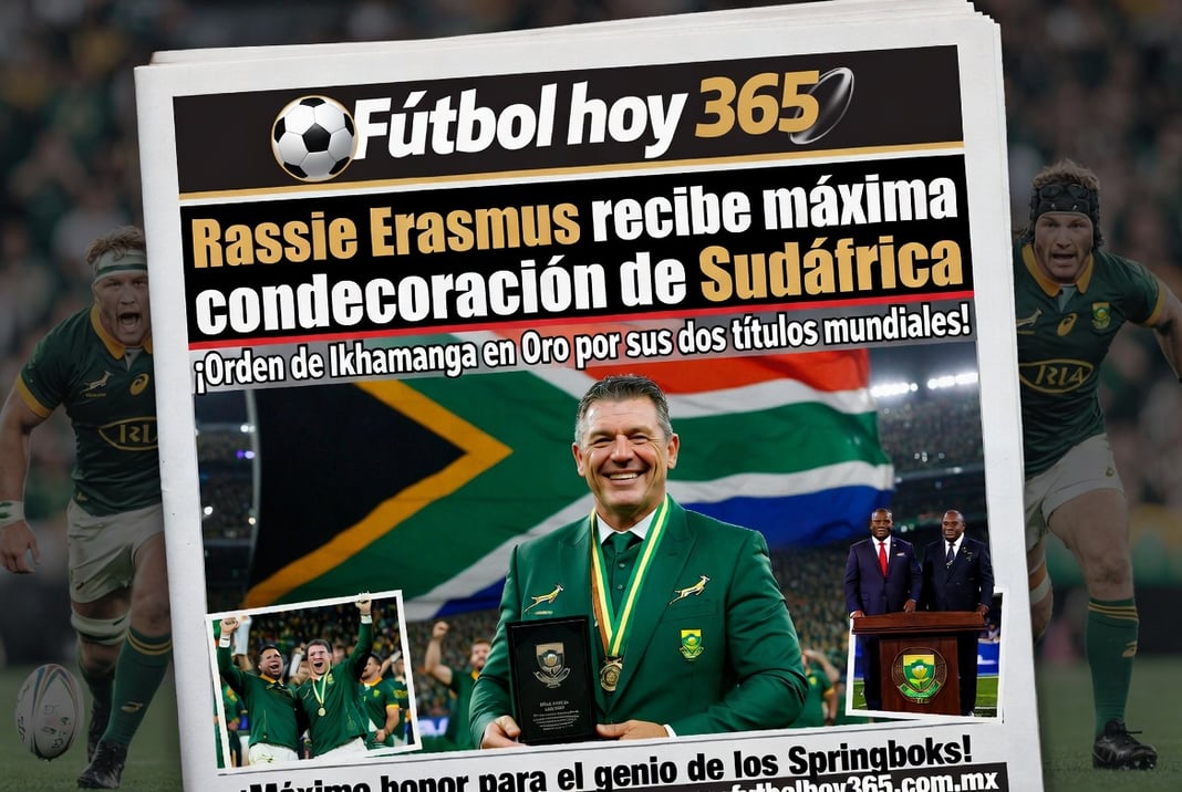 Rassie Erasmus recibe máxima condecoración de Sudáfrica