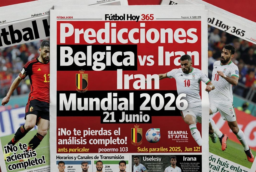 Predicciones Belgica vs Iran Mundial 2026 21 Junio