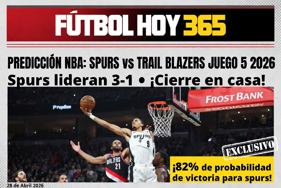 Predicción NBA Spurs vs Trail Blazers Juego 5 2026 – Spurs lideran 3-1
