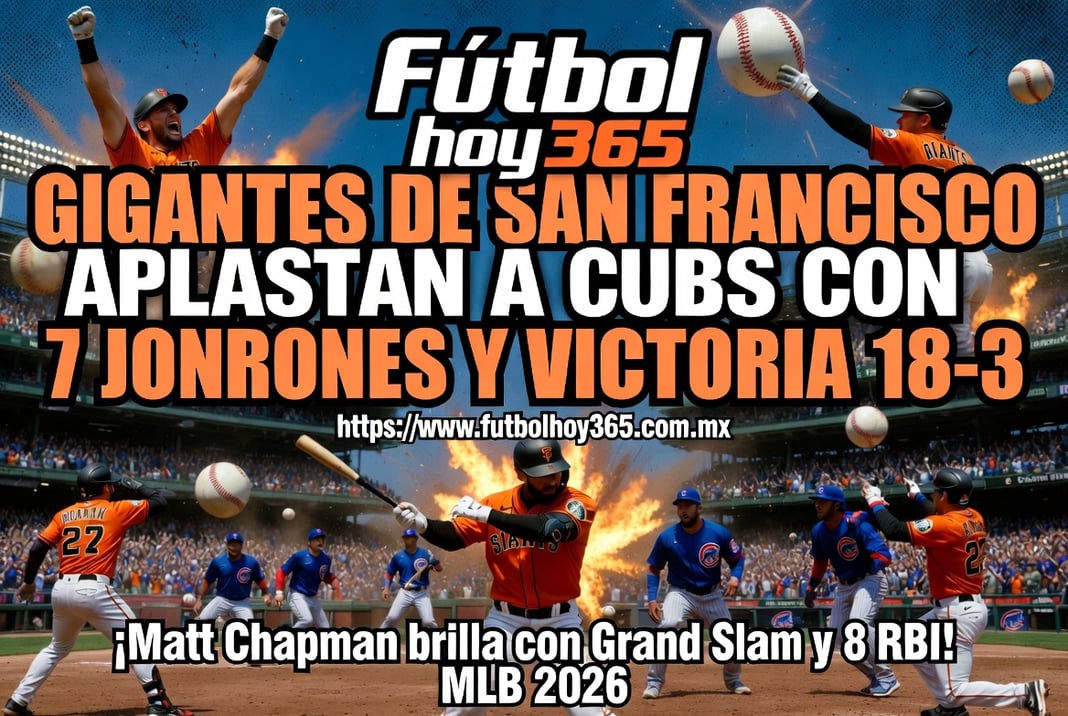 Gigantes de San Francisco aplastan a Cubs con 7 jonrones y victoria 18-3 en MLB 2026