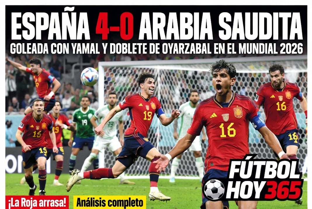España 4-0 Arabia Saudita en el Mundial 2026 Goleada con Yamal y doblete de Oyarzabal
