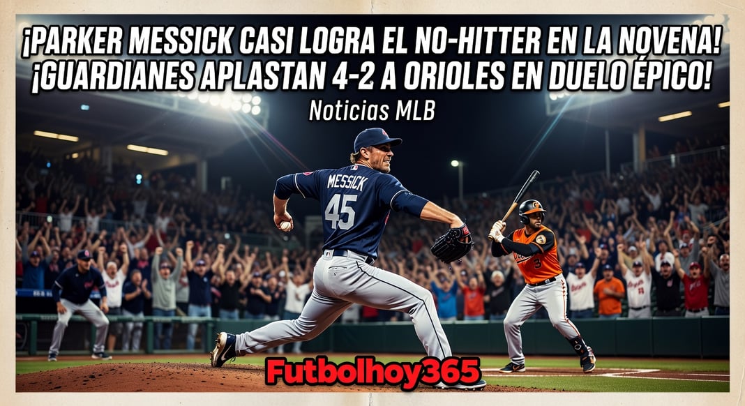 Parker Messick casi lanza no-hitter en la novena: Guardianes vencen 4-2 a Orioles en emocionante duelo
