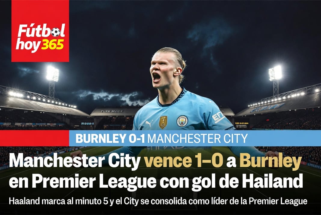 Manchester City vence 1-0 a Burnley en Premier League con gol de Haaland
