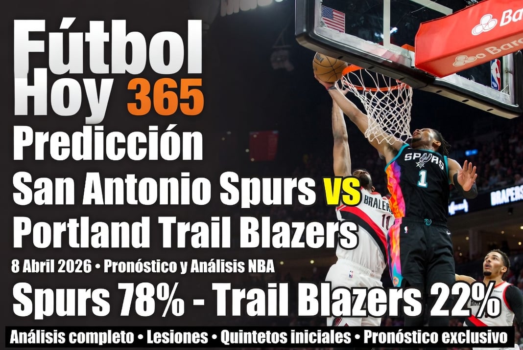 Predicción San Antonio Spurs vs Portland Trail Blazers 8 Abril 2026