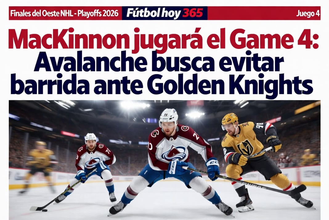 MacKinnon jugará el Game 4 Avalanche busca evitar barrida ante Golden Knights