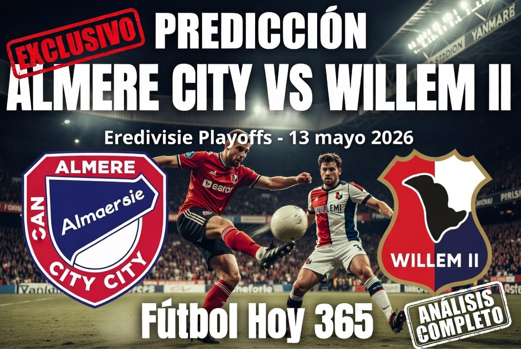 Predicción Almere City vs Willem II Eredivisie Playoffs 13 mayo 2026