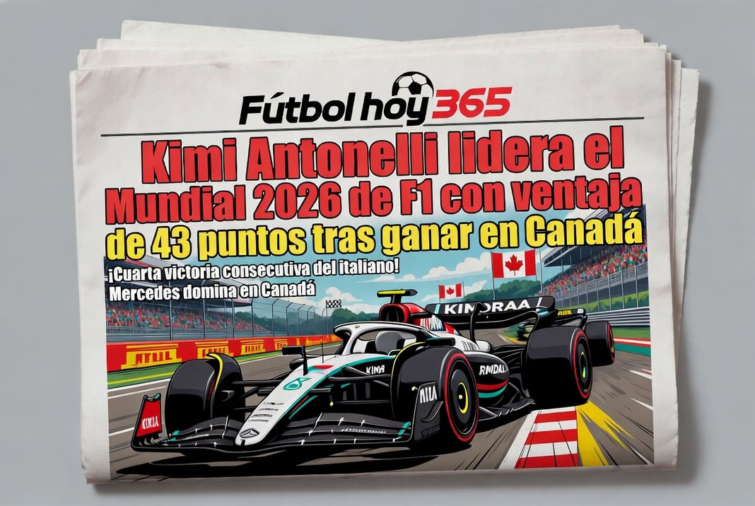 Kimi Antonelli lidera el Mundial 2026 de F1 con ventaja de 43 puntos tras ganar en Canadá