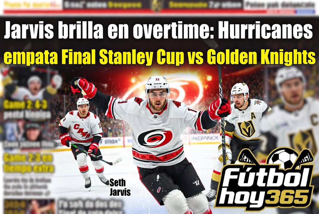 Jarvis brilla en overtime Hurricanes empata Final Stanley Cup vs Golden Knights
