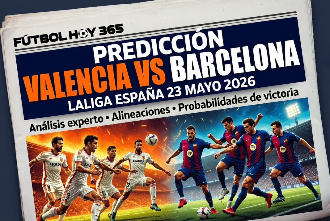 Predicción Valencia vs Barcelona LaLiga España 23 Mayo 2026