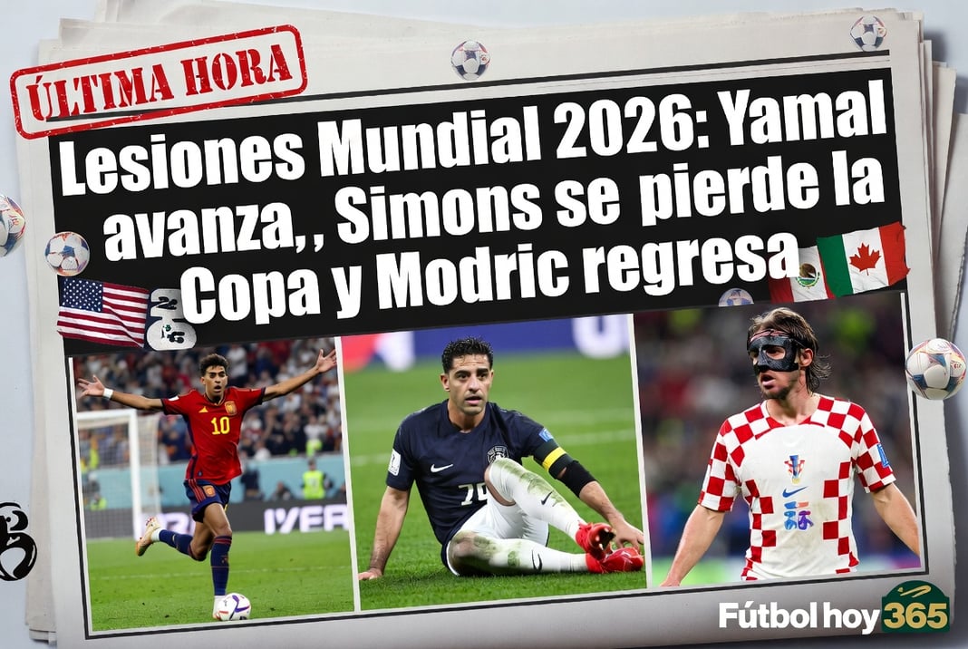 Lesiones Mundial 2026 Yamal avanza, Simons se pierde la Copa y Modric regresa