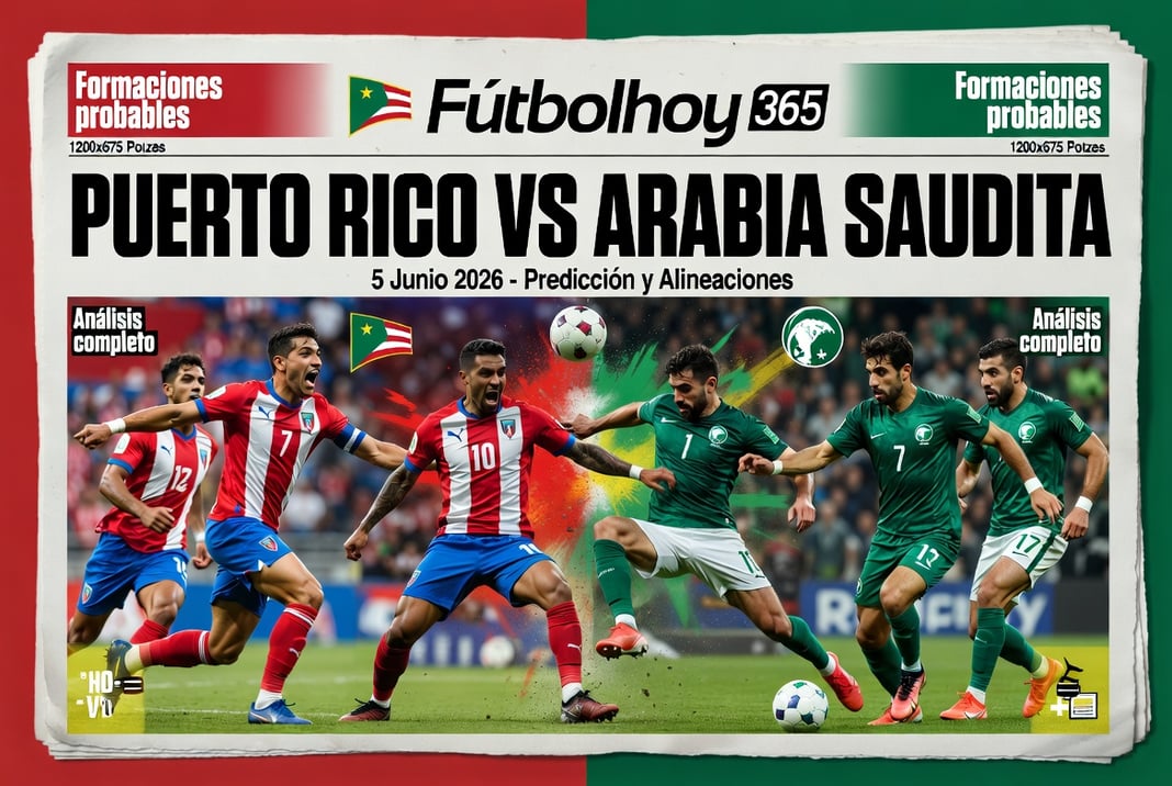 Puerto Rico vs Arabia Saudita 5 Junio 2026 Prediccion y Alineaciones