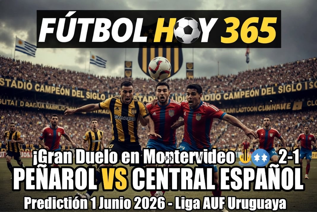 Peñarol vs Central Español Prediccion 1 Junio 2026 Liga AUF Uruguaya
