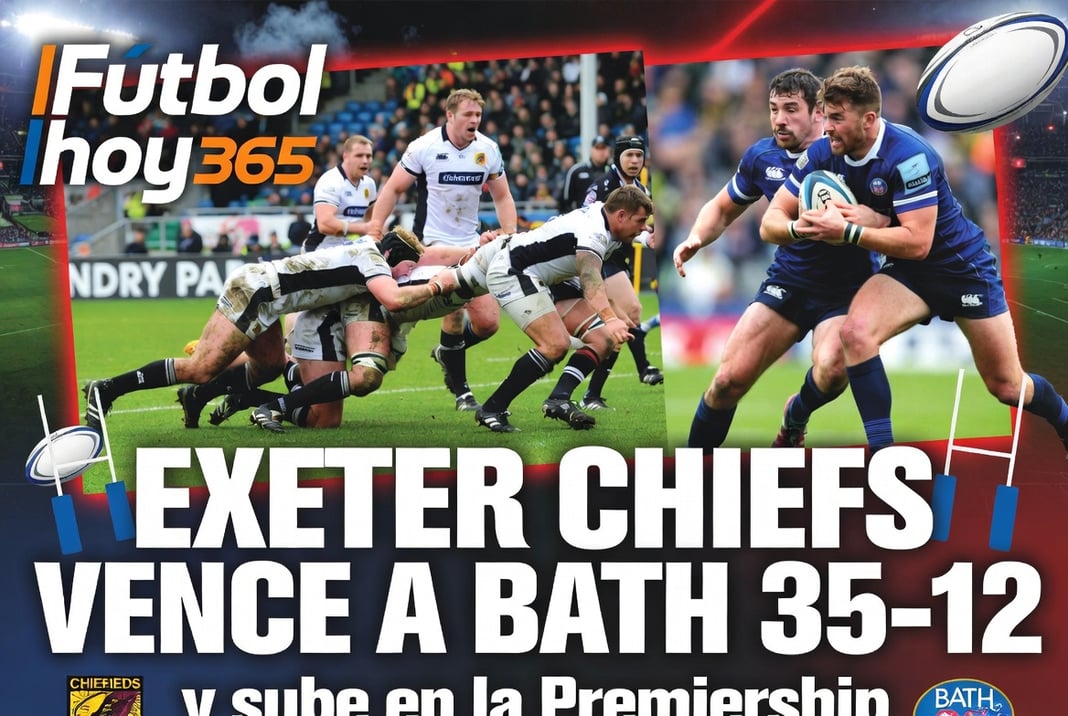 Exeter Chiefs vence a Bath 35-12 y sube en la Premiership