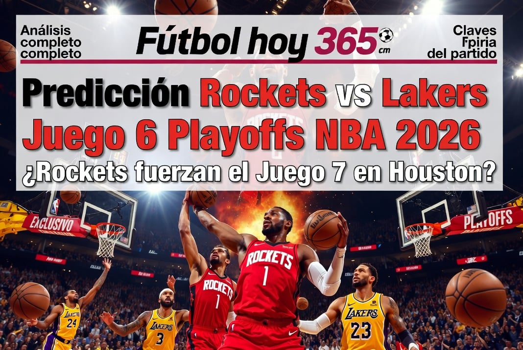 Predicción Rockets vs Lakers Juego 6 Playoffs NBA 2026 ¿Rockets fuerzan el Juego 7 en Houston