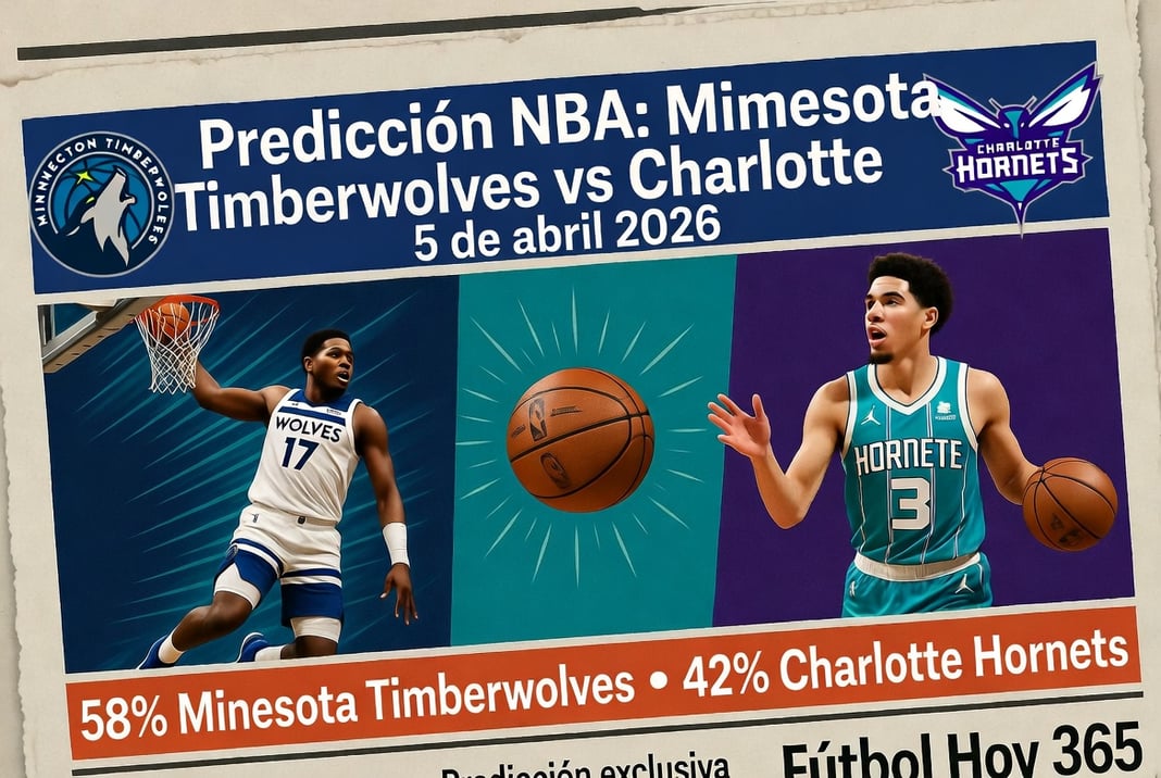 Predicción NBA Minnesota Timberwolves vs Charlotte Hornets 5 de abril 2026
