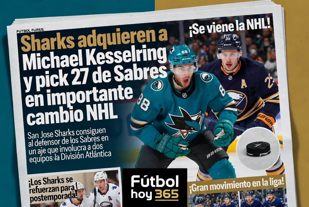 Sharks adquieren a Michael Kesselring y pick 27 de Sabres en importante cambio NHL
