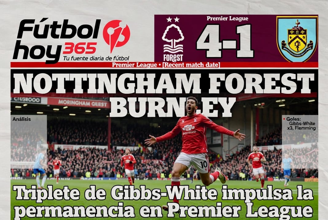 Nottingham Forest 4-1 Burnley Triplete de Gibbs-White impulsa la permanencia en Premier League