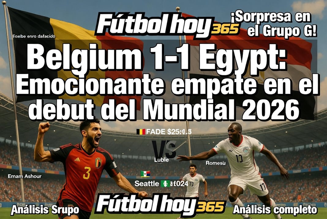 Belgium 1-1 Egypt Empate emocionante en el debut del Mundial 2026