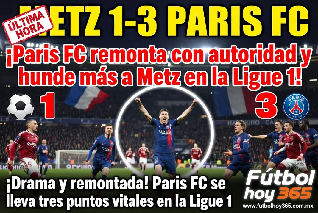 Metz 1-3 Paris FC Paris FC remonta con autoridad y hunde más a Metz en la Ligue 1
