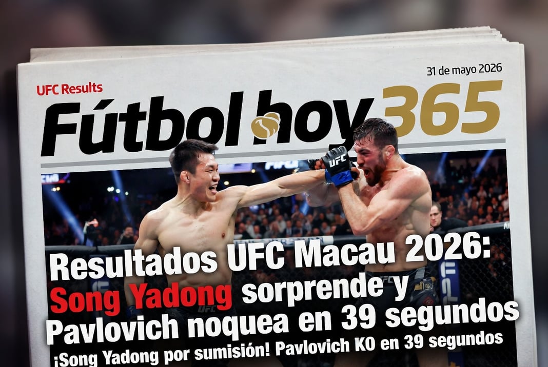 Resultados UFC Macau 2026 Song Yadong sorprende y Pavlovich noquea en 39 segundos