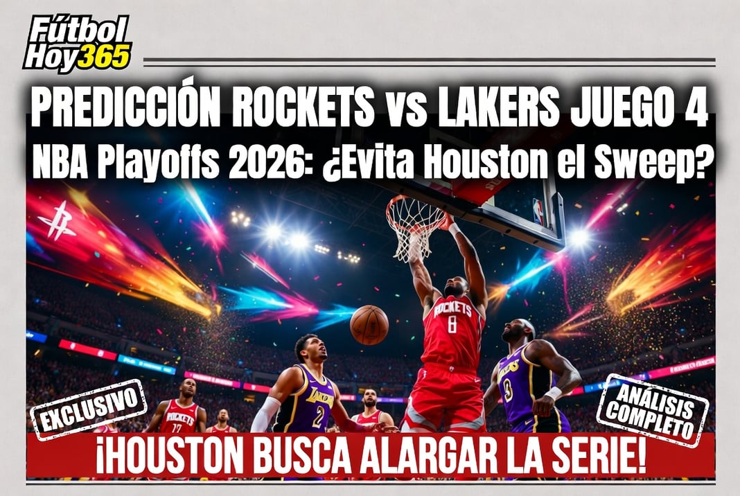 Predicción Rockets vs Lakers Juego 4 NBA Playoffs 2026 ¿Evita Houston el sweep