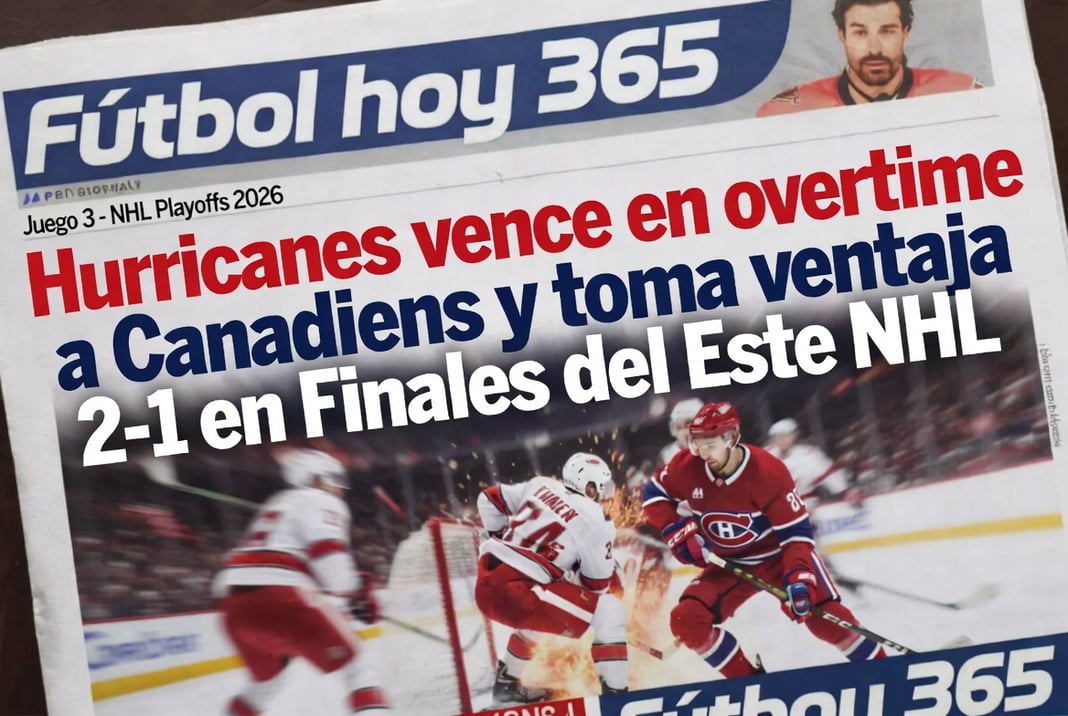 Hurricanes vence en overtime a Canadiens y toma ventaja 2-1 en Finales del Este NHL