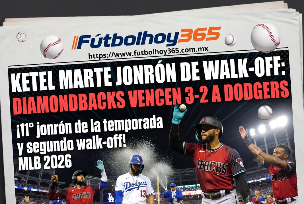 Ketel Marte jonrón de walk-off Diamondbacks vencen 3-2 a Dodgers en MLB 2026