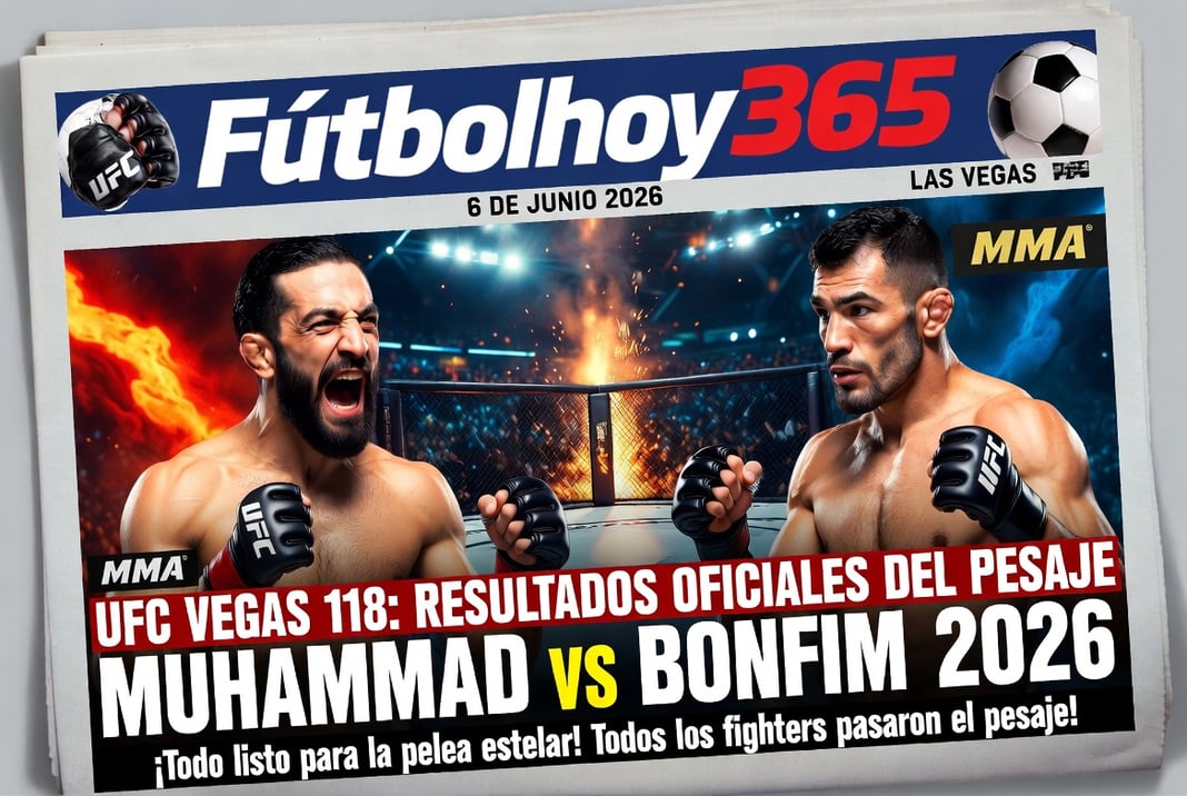 UFC Vegas 118 Resultados oficiales del pesaje Muhammad vs Bonfim 2026
