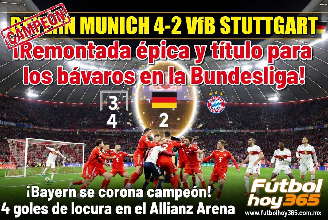 Bayern Munich 4-2 VfB Stuttgart Remontada épica y título para los bávaros en la Bundesliga