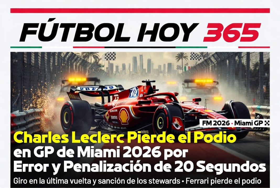 Charles Leclerc Pierde el Podio en GP de Miami 2026 por Error y Penalización de 20 Segundos