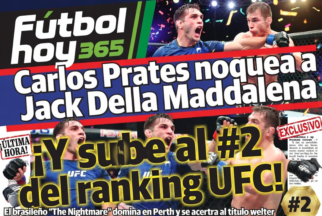 Carlos Prates noquea a Jack Della Maddalena y sube al #2 del ranking UFC