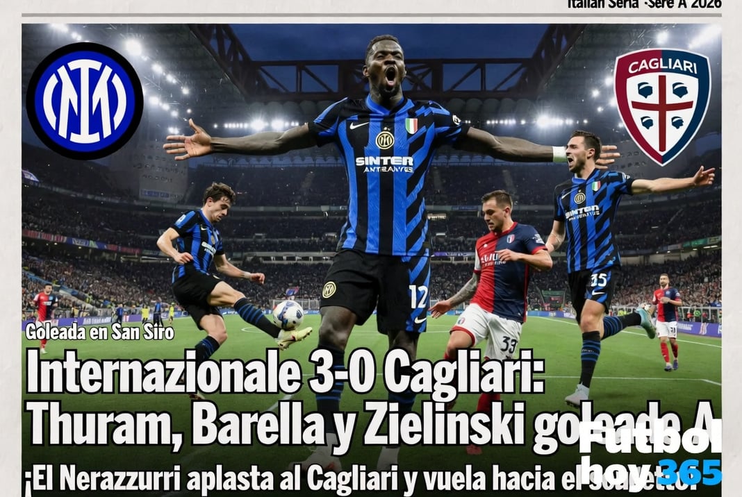 Internazionale 3-0 Cagliari Thuram, Barella y Zielinski goleada del líder en Serie A