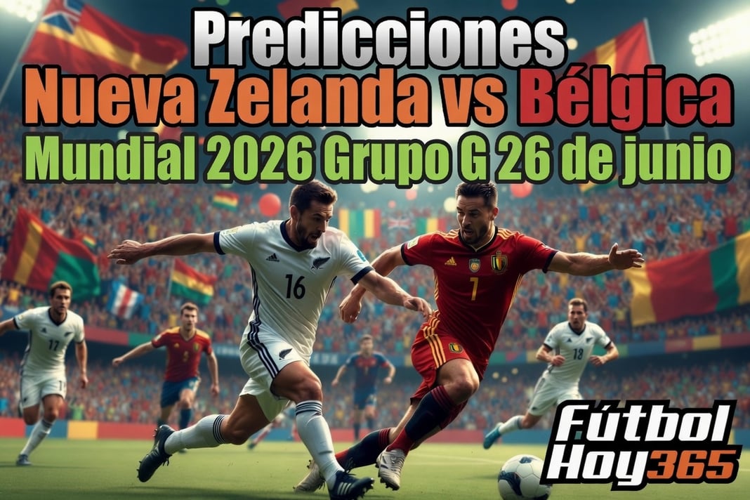Predicciones Nueva Zelanda vs Bélgica Mundial 2026 Grupo G 26 de junio