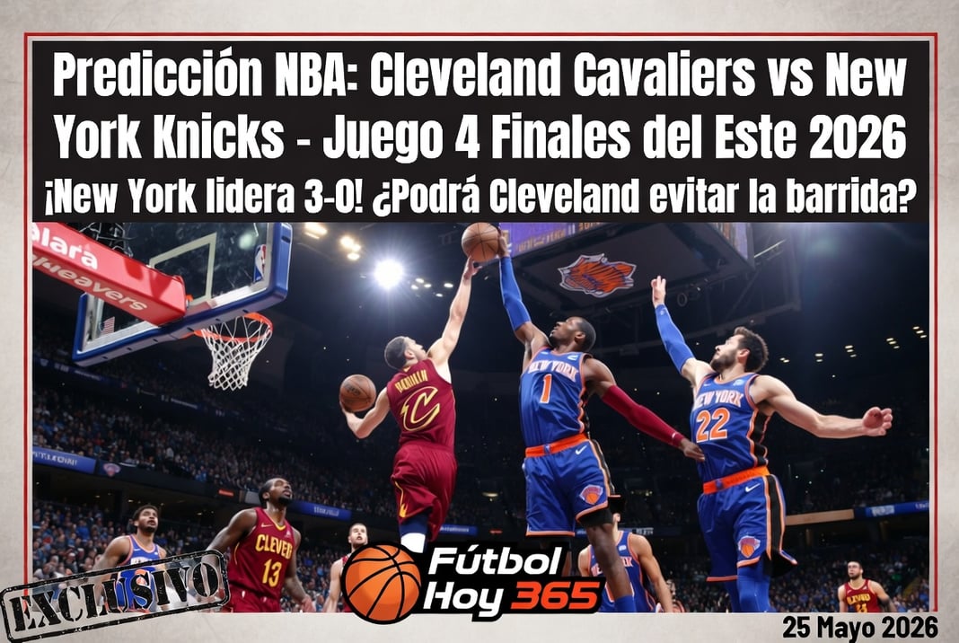 Predicción NBA Cleveland Cavaliers vs New York Knicks - Juego 4 Finales del Este 2026