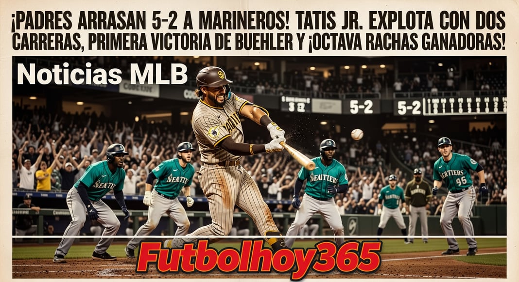 Padres de San Diego vencen 5-2 a Marineros: Tatis Jr. con sencillo de dos carreras, primera victoria de Buehler y octava racha ganadora