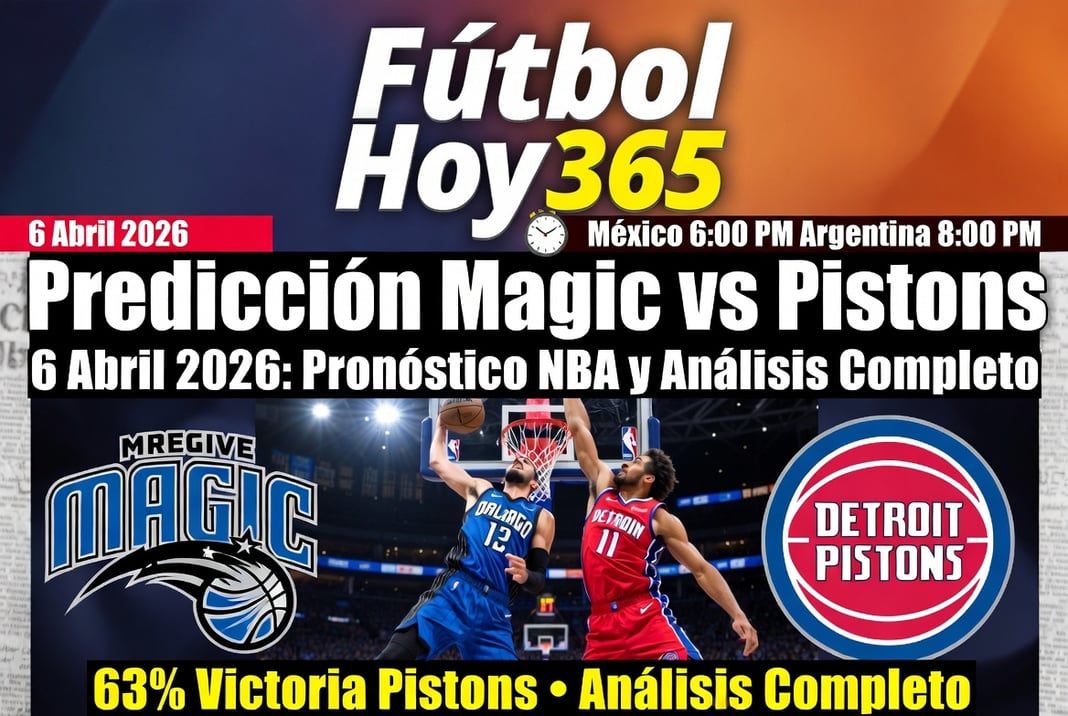 Predicción Magic vs Pistons 6 Abril 2026 Pronóstico NBA y Análisis Completo