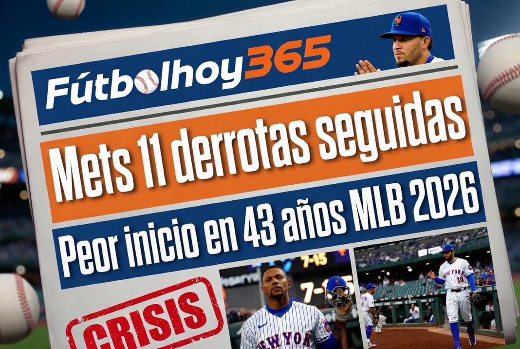 Mets 11 derrotas seguidas peor inicio en 43 años MLB 2026