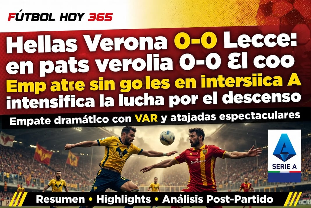 Hellas Verona 0-0 Lecce Empate sin goles en Serie A intensifica la lucha por el descenso