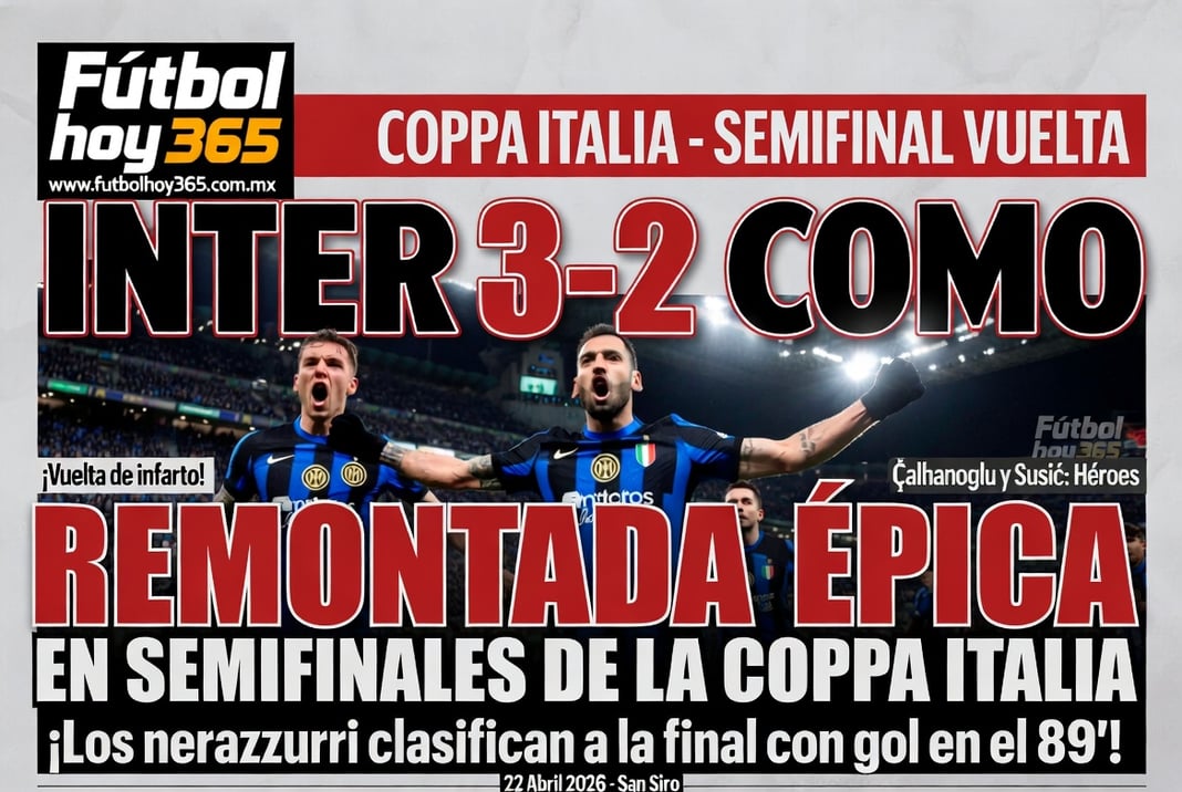 Inter 3-2 Como Remontada épica en semifinales de la Coppa Italia
