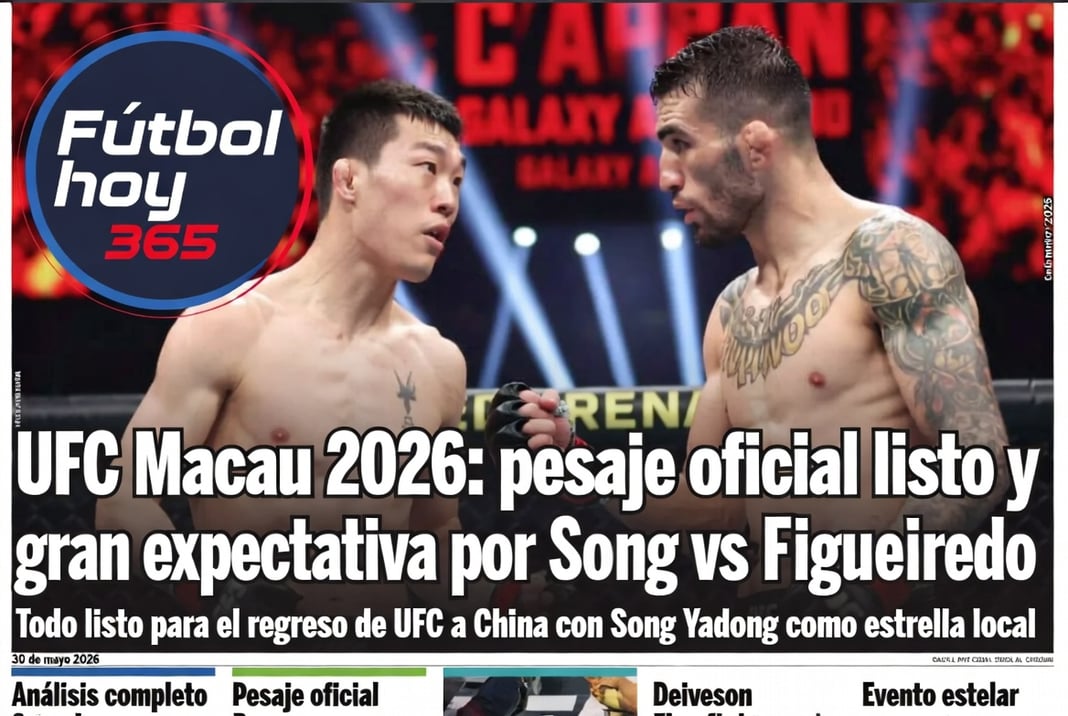 UFC Macau 2026 pesaje oficial listo y gran expectativa por Song vs Figueiredo